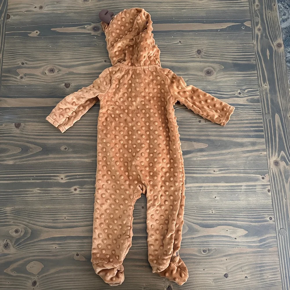 Baby Rudolph Footie Pajamas 9M Brown Cozy Holiday Christmas My First